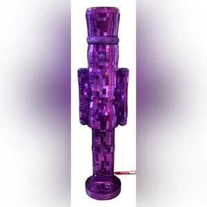NWT Ashland Christmas mirror disco ball nutcracker Xmas purple 13”